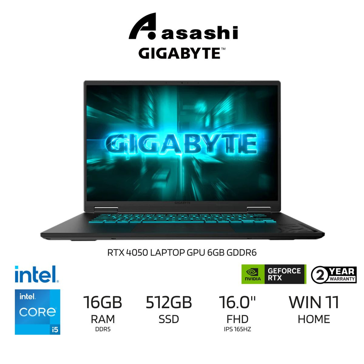 Gigabyte A16 Gaming Notebook CMHH2-MY893SH (Intel Core i5-13420H/16GB ...