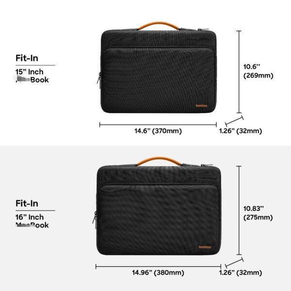 Tomtoc Defender A14 Laptop Handbag (M-book) 13 Inch 360 Protective Laptop Briefcase Bag Water Resistant M-Book Sleeve