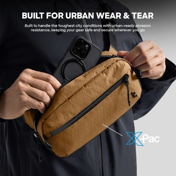 Tomtoc Aviator T35 X-PAC Chest Bag Large 3.5L Sling Bag Men Crossbody Bag with RFID Protection Chest Bag - Beg Silang