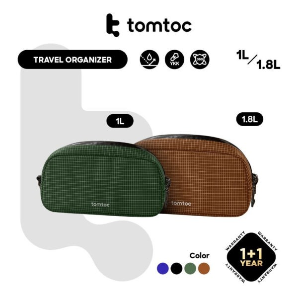 Tomtoc T12S1 LIGHT T12 PRO Water Resistant Electronic Accessories 1L Pouch (Small)