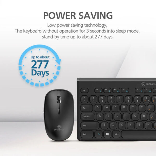 Micropack KM228W Wireless Keyboard & Mouse Combo - Black KM-228W