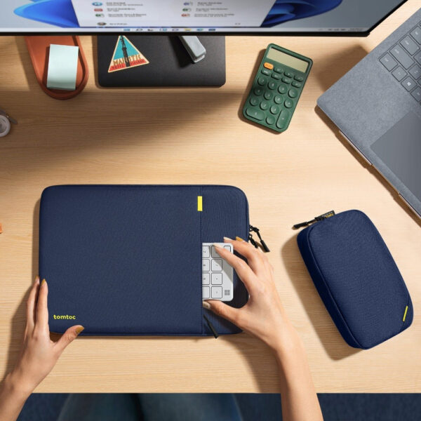 Tomtoc Defender A13 Laptop Sleeve (M-book) 15 Inch With Accessories Pouch Sleeve 360 Protective Water Repellent
