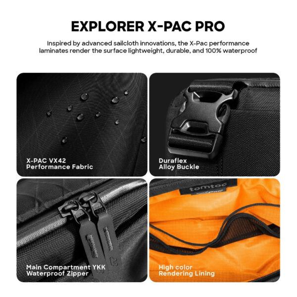 Tomtoc Explorer T21 X-PAC Sling Bag (S) 4L Waterproof Crossbody Bag Men Chest Bag Tablet Bag - Beg Silang Lelaki
