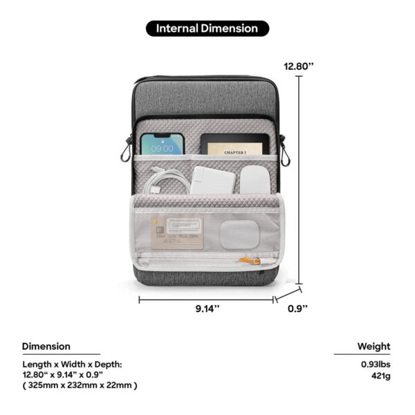 Tomtoc Defender-Ace A04 Laptop Messenger Bag 14 Inch / Laptop Shoulder Sling Bag – Black/Grey