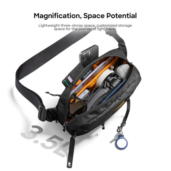 Tomtoc T33M1D1 T33M1G1 T33M1K1 Aviator T33 Chest Bag (Large) - Black / Grey / Khaki