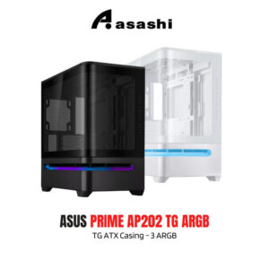 3eb043710c7aa0fbab4a731318333053.jpeg Asus PRIME AP202 TG ARGB TG ATX Casing - 3 ARGB Black / White
