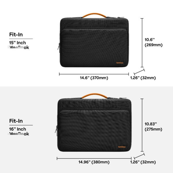 Tomtoc Defender A14 Laptop Handbag (M-book) 15 Inch 360 Protective Laptop Briefcase Bag Water Resistant M-Book Sleeve