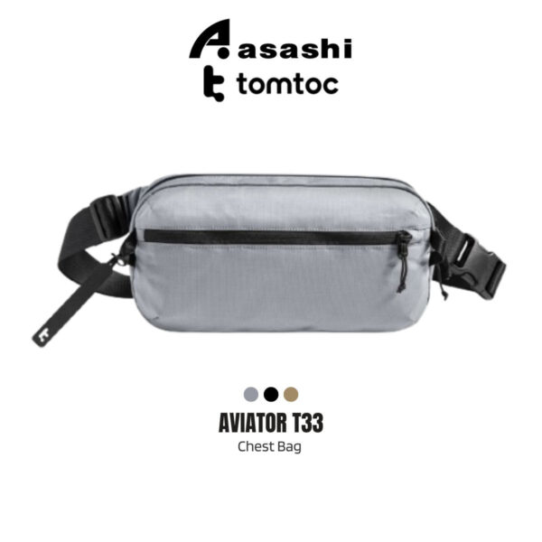 Tomtoc T33M1D1 T33M1G1 T33M1K1 Aviator T33 Chest Bag (Large) - Black / Grey / Khaki