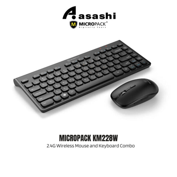 Micropack KM228W Wireless Keyboard & Mouse Combo - Black KM-228W