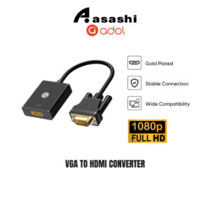 64f9f1a4b451c10549545745239ce59b.jpeg ADOL VGA to HDMI Converter 0.15M - 1080P@60Hz, PVC, VGA Input to HDMI Output, 15CM Length