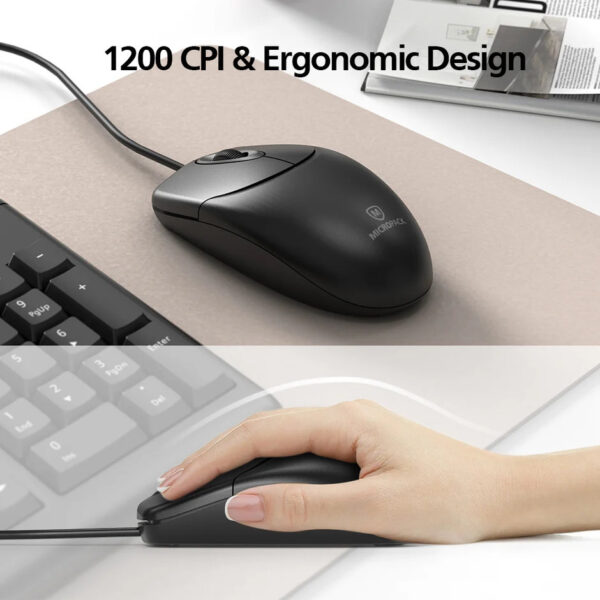 Micropack KM2005 Classic Wired Keyboard Combo - Black KM-2005