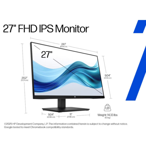 HP Series 3 Pro 327ph 27 inch FHD Monitor (DP, HDMI, VGA, Height Adjustment)