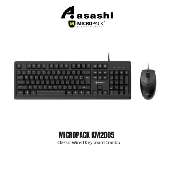 Micropack KM2005 Classic Wired Keyboard Combo - Black KM-2005