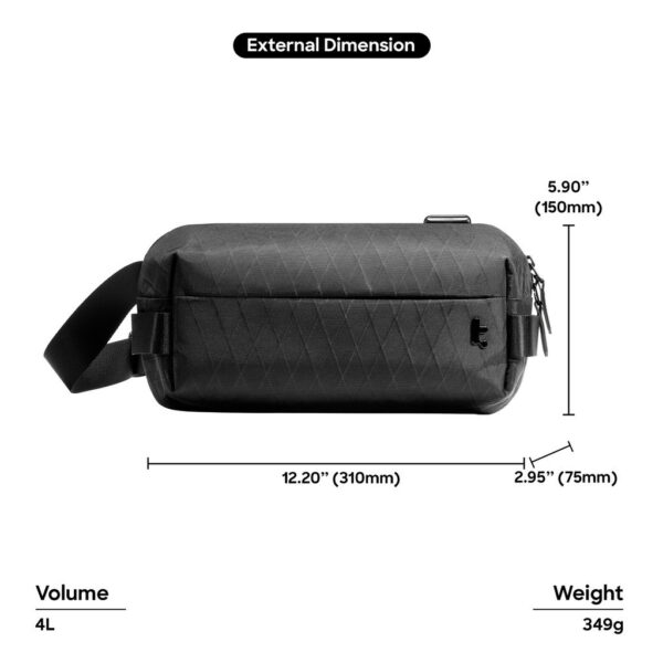 Tomtoc Explorer T21 X-PAC Sling Bag (S) 4L Waterproof Crossbody Bag Men Chest Bag Tablet Bag - Beg Silang Lelaki