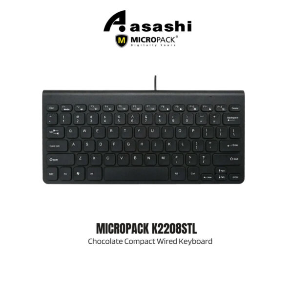 Micropack K2208STL Chocolate Compact Wired Keyboard - Black