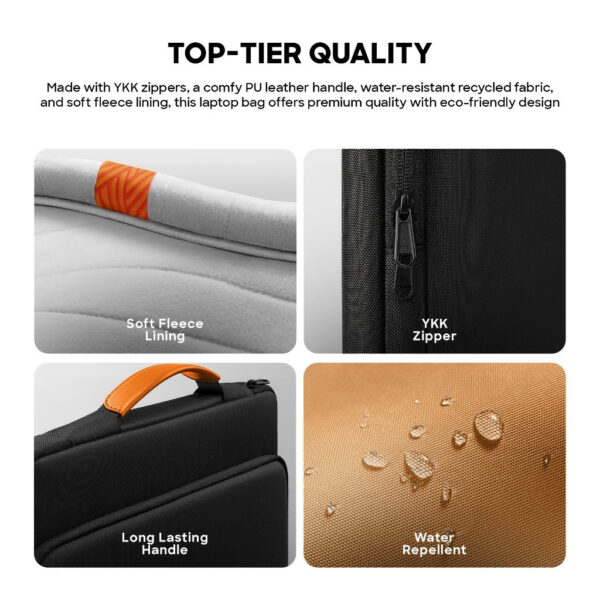 Tomtoc Defender A14 Laptop Handbag (M-book) 13 Inch 360 Protective Laptop Briefcase Bag Water Resistant M-Book Sleeve