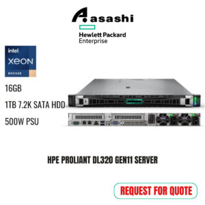 HPE Proliant DL320 Gen11 Server P57685-B21 (Intel Xeon Bronze 3408U/16GB/1TB 7.2K SATA HDD/Broadcom BCM5720 1GB 2-port/500W PSU/ 3Yr Tech Care - H93L6E)