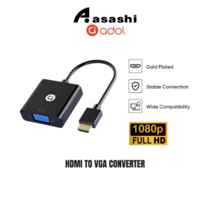 94112b69eca26a4ff6d5e5ea3840124d.jpeg ADOL HDMI to VGA Converter 0.15M - 1080P@60Hz, PVC, HDMI Input to VGA Output, 15CM Length
