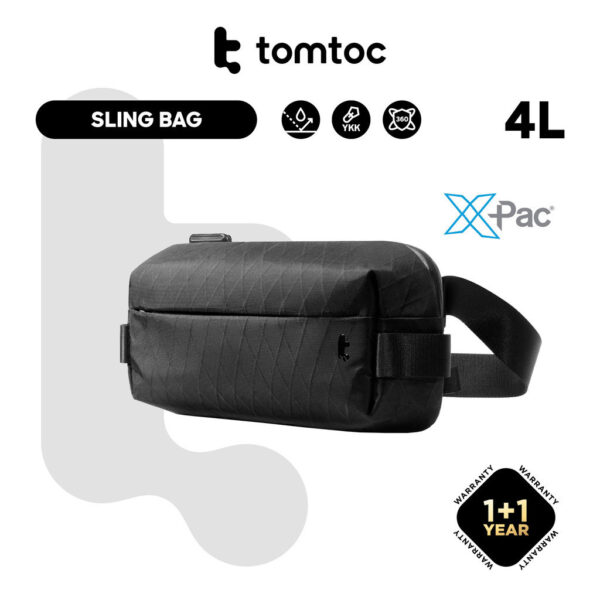 Tomtoc Explorer T21 X-PAC Sling Bag (S) 4L Waterproof Crossbody Bag Men Chest Bag Tablet Bag - Beg Silang Lelaki