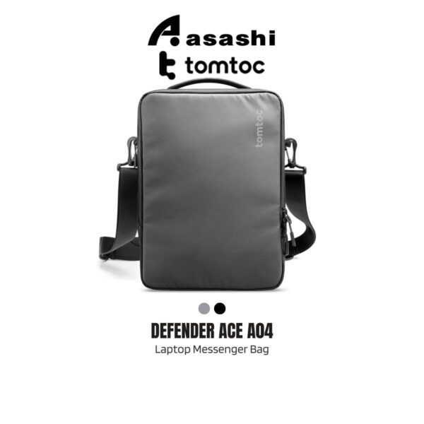 Tomtoc Defender-Ace A04 Laptop Messenger Bag 14 Inch / Laptop Shoulder Sling Bag – Black/Grey