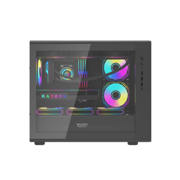 AIGO DarkFlash DB460M Black | White MATX PC CASE (3x ARGB Fans with Hub)