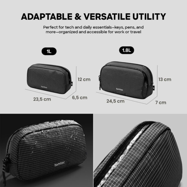 Tomtoc T12S1 LIGHT T12 PRO Water Resistant Electronic Accessories 1L Pouch (Small)
