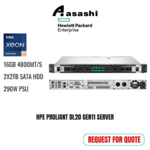 HPE Proliant DL20 Gen11 Server - P81567-375 - (Intel Xeon Bronze E-2414/16GB 4800MT/s /2x2TB Sata HDD/Broadcom BCM5719 1GB 4-port/290W PSU/ 3Yrs Tech Care)
