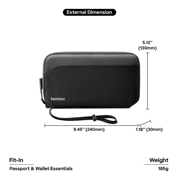 tomtoc T03 Navigator Passport Holder with RFID Blocking Travel Wallet Portable Bag Passport Beg