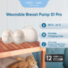 EUFY S1 Pro Wearable Breast Pump | HeatFlow | Hospital-Grade Suction | Ultra-Quiet | Smart App | With Charging Case