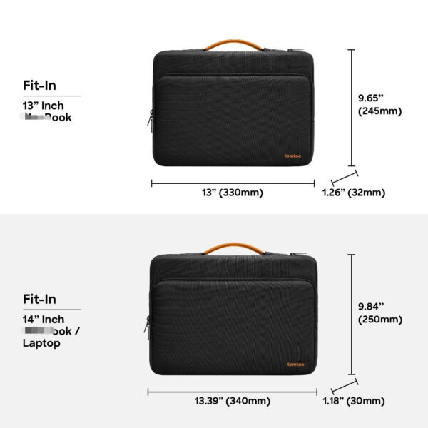 Tomtoc Defender A14 Laptop Handbag (M-book) 13 Inch 360 Protective Laptop Briefcase Bag Water Resistant M-Book Sleeve