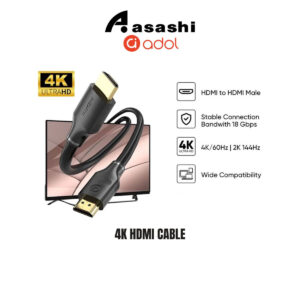 c2ac548ed4a501e709f46a9786e40774.jpeg ADOL 4K HDMI Cable Black - 4K@60Hz, 2K@120Hz, Gold-Plated, PVC, OD7.0mm