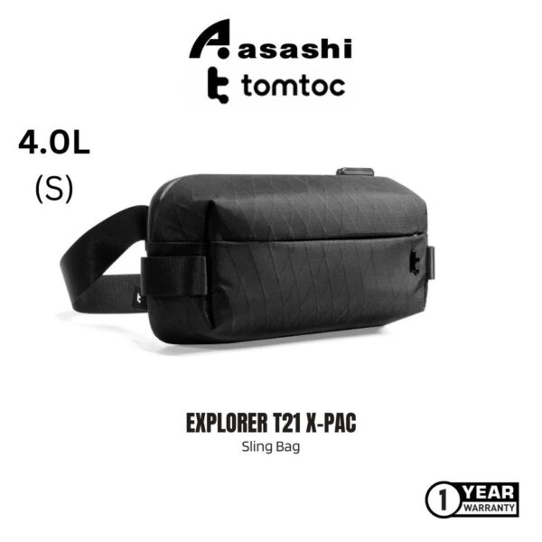 Tomtoc Explorer T21 X-PAC Sling Bag (S) 4L Waterproof Crossbody Bag Men Chest Bag Tablet Bag - Beg Silang Lelaki
