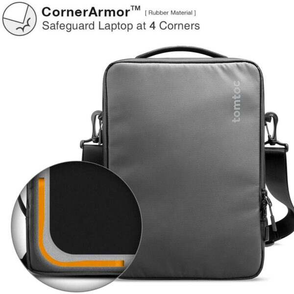 Tomtoc Defender-Ace A04 Laptop Messenger Bag 14 Inch / Laptop Shoulder Sling Bag – Black/Grey