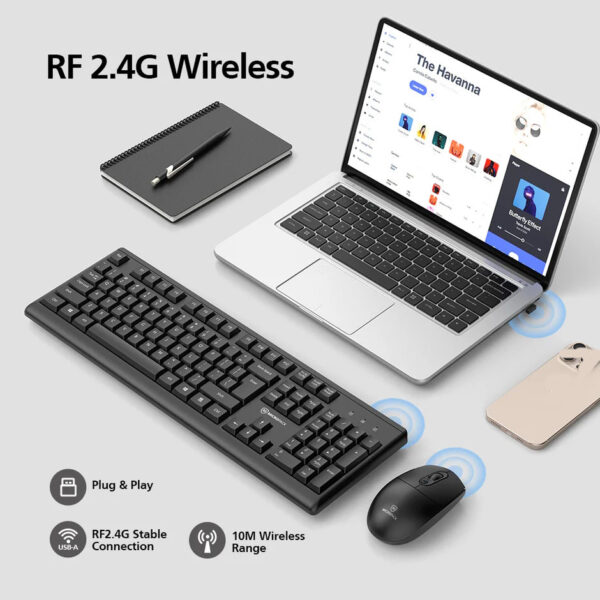 Micropack KM205W Classsic Wireless Keyboard - Black KM-205W