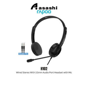 Rapoo H102 Wired Stereo With 3.5mm Audio Port Headset with Mic - 2pin