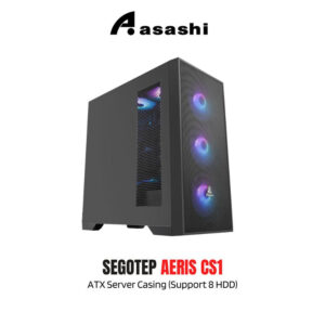 Segotep AERIS CS1 (Black) ATX Server Casing (Support 8 HDD)