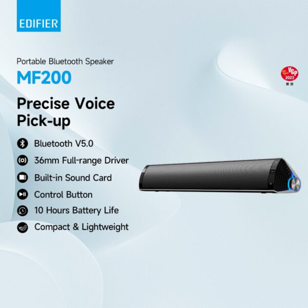 Edifier MF200 Portable / Tabletop Bluetooth Speaker - Aluminum Enclosure | Built in Sound Card