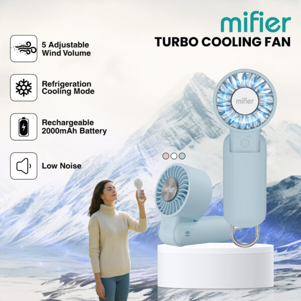 Mifier MF300 PRO Portable Turbo Cooling Fan High Speed Cooling mini Fan Cooling Sheet Rechargeable Fan