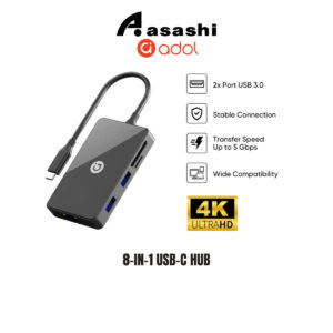 3005c0b3bad25db4e1b3af3e0023fe3c.jpeg ADOL 8-in-1 USB-C Hub - 4K HDMI, VGA, RJ45, SD/TF, 2x USB 3.0, PD 100W, Glass Surface