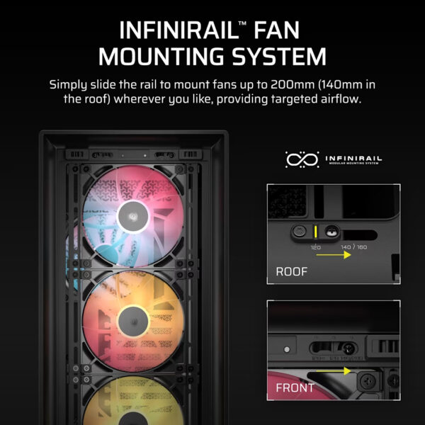 CORSAIR FRAME 5000D RS RGB Modular EATX Mid-Tower PC Case (RS140 x4)