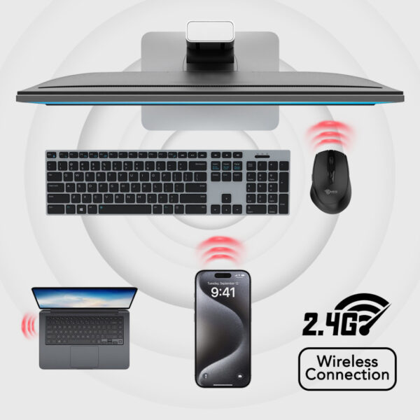 Dmes DMS1-M7 Wireless Mouse Bluetooth 5.3 Dual Mode 2.4GHz 2400 DPI Type C Rechargeable 6 Button for M*c Windows