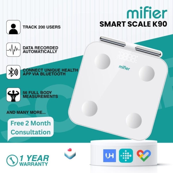 Mifier K90 Pro Smart Scale with Electrodes Smart Full Body Composition Analysis Scale Rechargeable Bluetooth