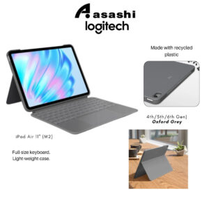 Logitech Combo Touch for iPad Air 11" (M2) (4th/5th/6th Gen) - Oxford Grey (920-012627)