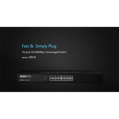 5822078c0b7c0e163f28abdc5872989c.jpeg TOTOLINK SW16 16-Ports 10/100Mbps Desktop Switch ( Rack Mount )