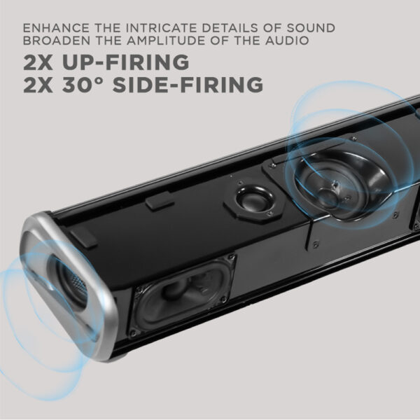 SonicGear StudioBar 3000 Dolby Atmos 5.1.2 Channel Soundbar with Wireless Subwoofer 2 UHF Microphone
