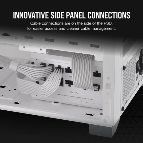 Corsair RMx SHIFT Series RM850x (850W) / RM1000x (1000W) / RM1200x (1200W) ATX3.1 PCIE5.0 80+ Gold, Fully Modular Power Supply (White) - 10-Year Warranty