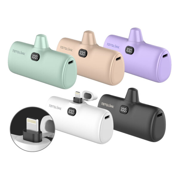 TOTOLINK iPuppy5000L 5000mAh Mini Digital Display Capsule Fast Charge Power Bank (Lightning)