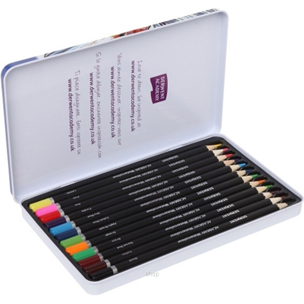 Derwent Academy Watercolor Pencils 12 Tin - 2301941A