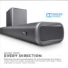 SonicGear StudioBar 3000 Dolby Atmos 5.1.2 Channel Soundbar with Wireless Subwoofer 2 UHF Microphone