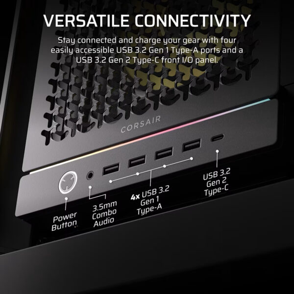 CORSAIR FRAME 5000D RS RGB Modular EATX Mid-Tower PC Case (RS140 x4)